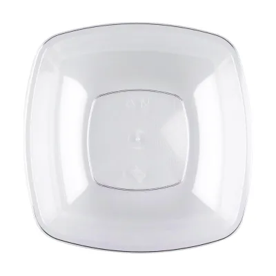 Piatti fondi quadrati riutilizzabili in plastica trasparente 18x18 cm - 15 pz