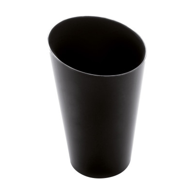Bicchierini finger food conici alti 75 ml in plastica nera riutilizzabili - 25 pz
