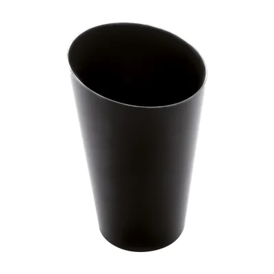 Bicchierini finger food conici alti 75 ml in plastica nera riutilizzabili - 25 pz