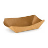 Vaschette per fritti a barchetta in cartoncino kraft avana 400 ml 16,5x13,5 cm Leone - 125 pz