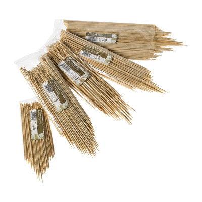 Spiedi in bamboo a una punta 25 cm Ø 3,3 mm Leone - 1000 pz (10 x 100)