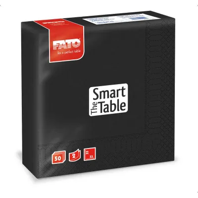 Tovaglioli di carta 33x33 cm neri The Smart Table - 50 pz