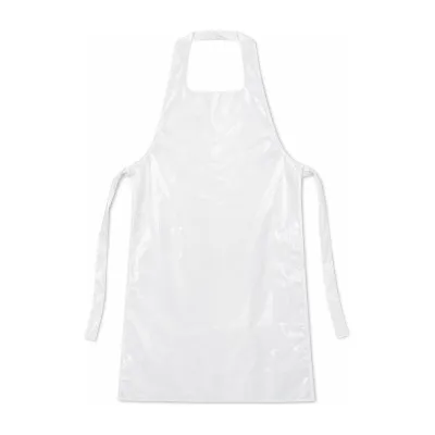 Grembiuli monouso in polietilene bianco impermeabili con pettorina 122x70 cm Defender 11 Walking - 100 pz