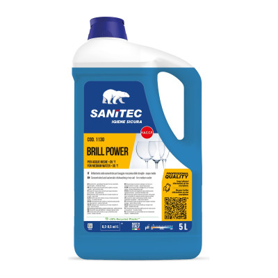 Brillantante per lavastoviglie professionali Sanitec Brill Power per acque dolci e medie 5 L