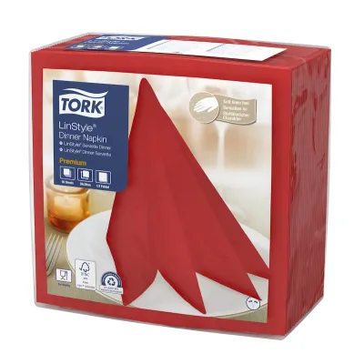 Tovaglioli airlaid Tork Linstyle rossi 39x39 - 50 pz