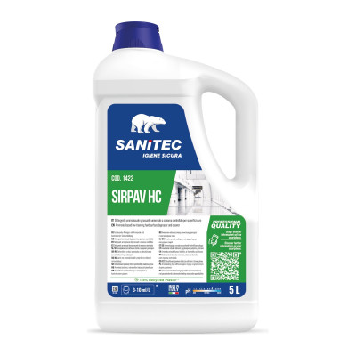 Detergente sgrassante ammoniacale concentrato per pavimenti di cucine Sanitec Sirpav HC 5 L
