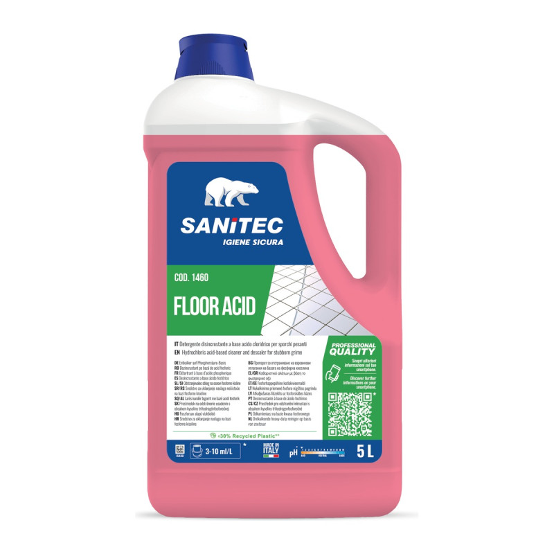 Detergente disincrostante acido per pavimenti e cotto Sanitec Floor Acid 5 L