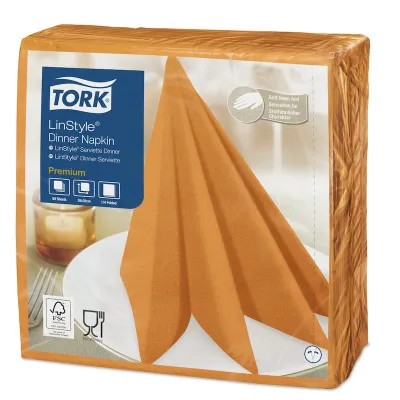 Tovaglioli airlaid Tork Linstyle arancio 39x39 - 50 pz