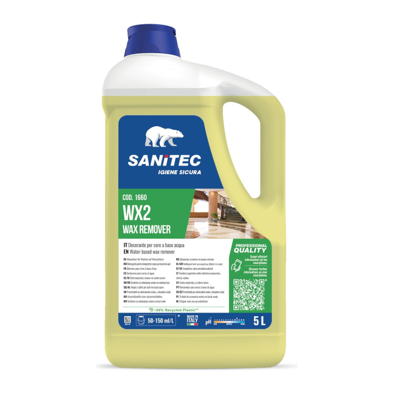 Decerante per pavimenti trattati con cere a base acqua Sanitec WX2 5 L