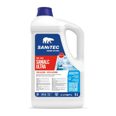 Detergente alcolico pronto all'uso per superfici dure e tessuti Sanitec Sanialc Ultra 5 L