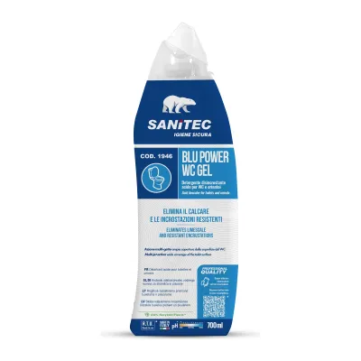 Gel disincrostante acido per WC e orinatoi Sanitec Blu Power WC 700 ml