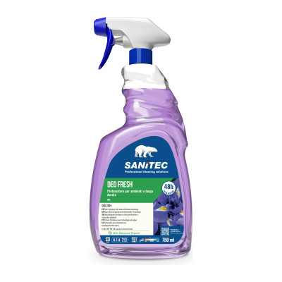 Deodorante per ambienti spray elimina odori profumo iris Sanitec Deo Fresh 750 ml