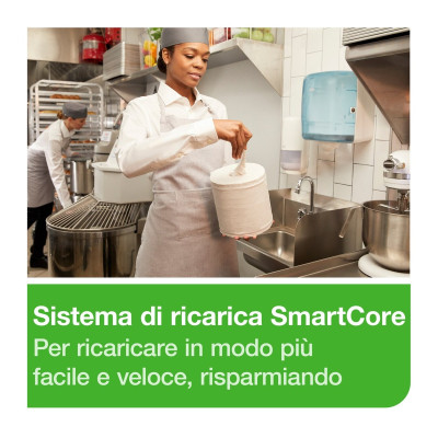 Dispenser per carta asciugatutto a estrazione centrale Tork Reflex M4 bianco e turchese