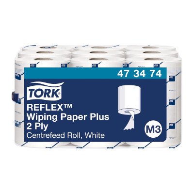 Carta asciugatutto a estrazione centrale Tork Reflex Plus M3 bianca - cartone 9 rotoli