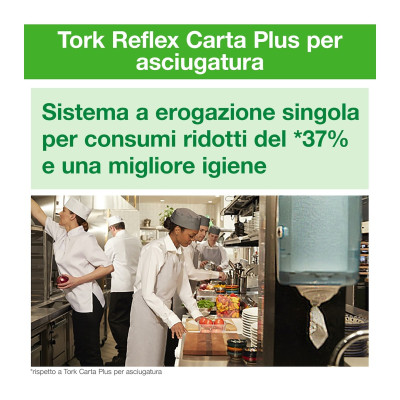 Carta asciugatutto a estrazione centrale Tork Reflex Plus M3 bianca - cartone 9 rotoli