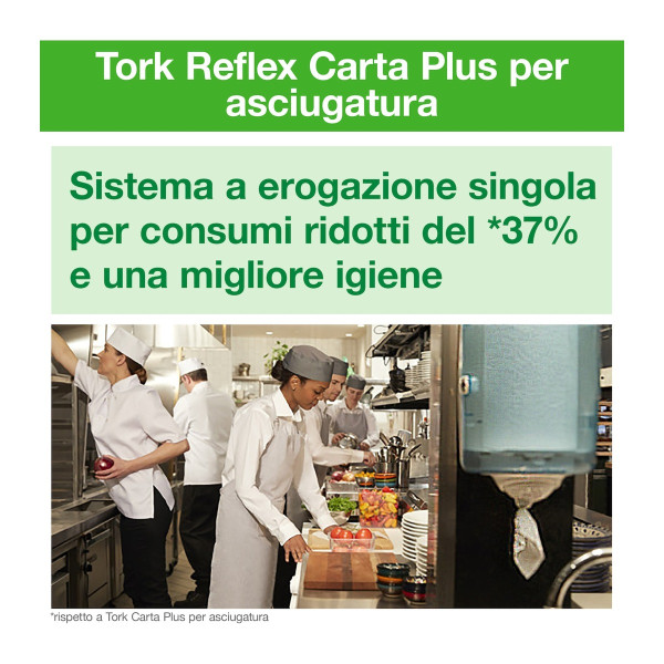 Carta asciugatutto a estrazione centrale Tork Reflex Plus M3 bianca - cartone 9 rotoli