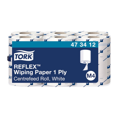 Carta asciugatutto a estrazione centrale Tork Reflex M4 monovelo - cartone 6 rotoli