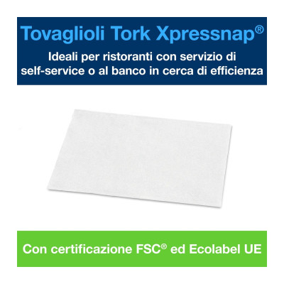 Tovaglioli da dispenser Tork Xpressnap Extra Soft bianchi N4 - cartone 8 x 1000 pz