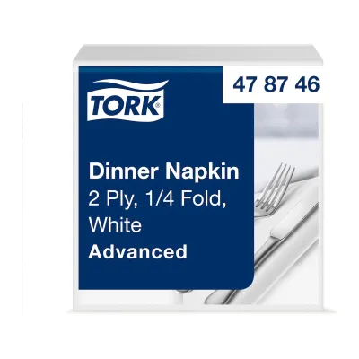 Tovaglioli di carta bianchi doppio velo Tork Dinner 39x39 cm - 150 pz