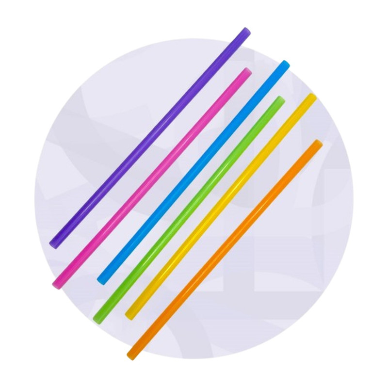 Cannucce riutilizzabili colorate dritte 24 cm Ø 8 mm per frullati e bibite Flo - 200 pz