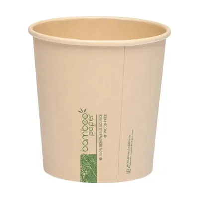 Contenitori porta zuppa da asporto in carta di bambù 450 ml Ø 9,8 cm per microonde Dampe Jungle - 50 pz