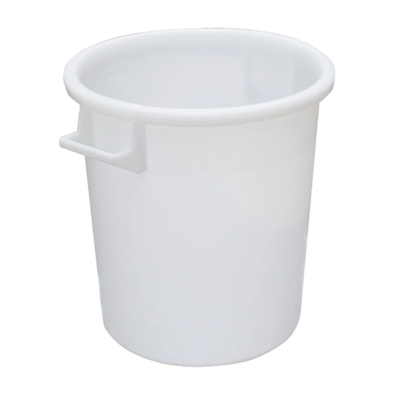Bidone alimentare 50 litri in PP bianco con maniglie senza coperchio Mobil Plastic