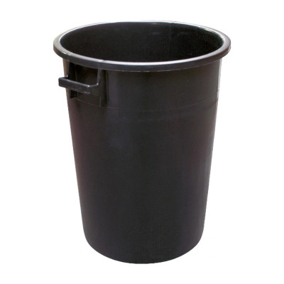 Bidone industriale 100 litri in PEHD nero con maniglie senza coperchio Mobil Plastic