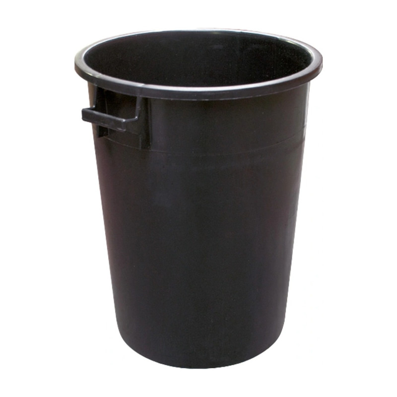 Bidone industriale 100 litri in PEHD nero con maniglie senza coperchio Mobil Plastic