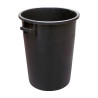 Bidone industriale 100 litri in PEHD nero con maniglie senza coperchio Mobil Plastic