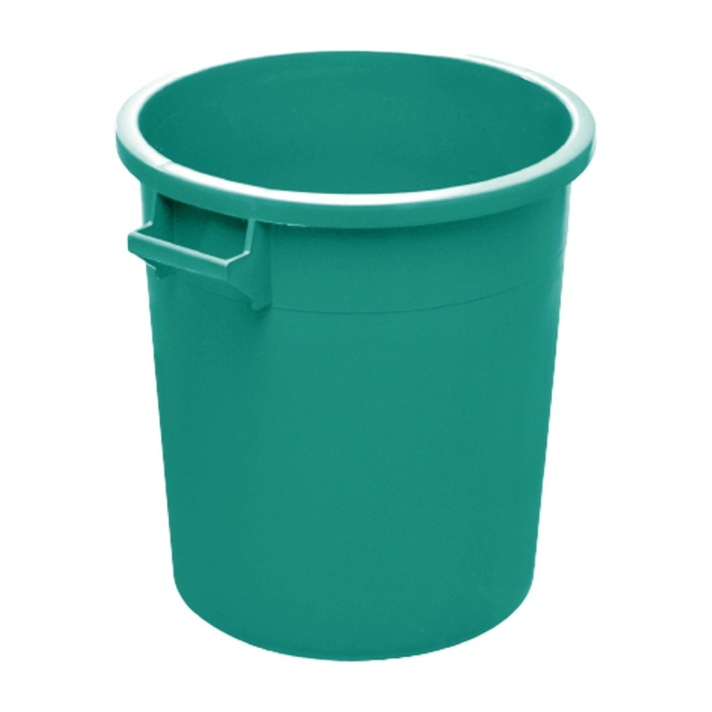 Bidone industriale 35 litri in PEHD verde con maniglie senza coperchio Mobil Plastic