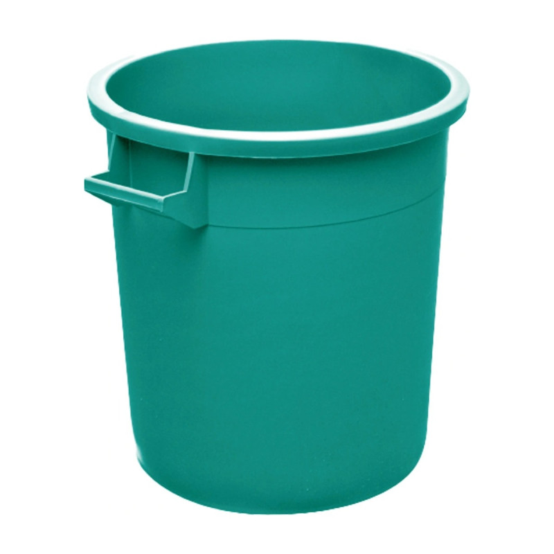 Bidone industriale 50 litri in PEHD verde con maniglie senza coperchio Mobil Plastic