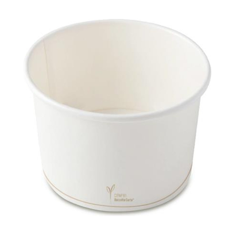 Coppette in carta per gelato e macedonia 350 ml bianche Ø 10 cm Brenta - 25 pz