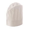 Cappelli da cuoco monouso chiusi Grand Chef in carta crespata bianca alti 30 cm regolabili Crown Chef - 20 pz