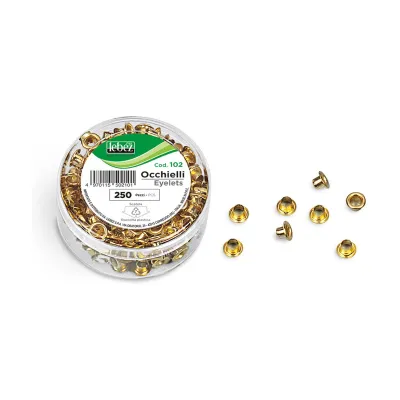 Occhielli ottonati Ø 5 mm Lebez - 250 pz