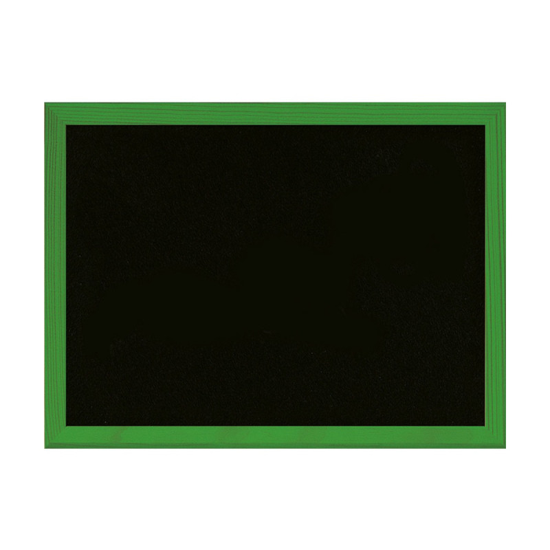 Lavagna nera per gessi 30x40 cm con cornice in legno colorato, 2 gessi e cancellino Lebez