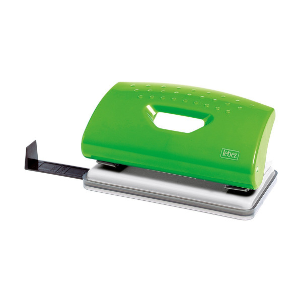 Perforatore 2 fori in metallo per 10 fogli con guida regolabile colori assortiti Lebez