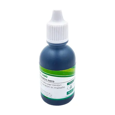 Inchiostro nero a base olio per timbri in metallo e numeratori 30 ml Lebez