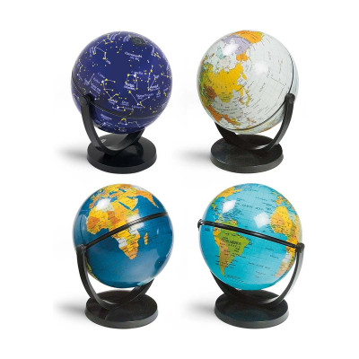 Mappamondo da tavolo inclinabile e orientabile Ø 10,5 cm fantasie assortite Lebez