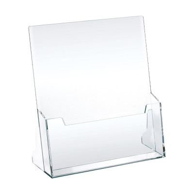 Portadepliant da banco A4 in plastica trasparente 1 scomparto 23x25,5 cm Lebez