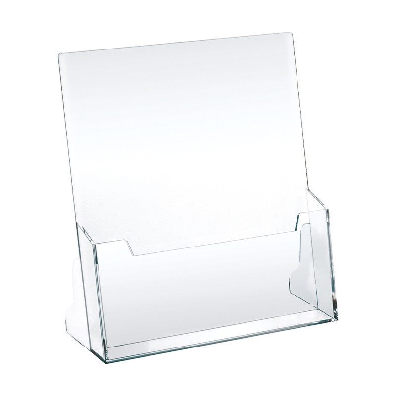 Portadepliant da banco A4 in plastica trasparente 1 scomparto 23x25,5 cm Lebez