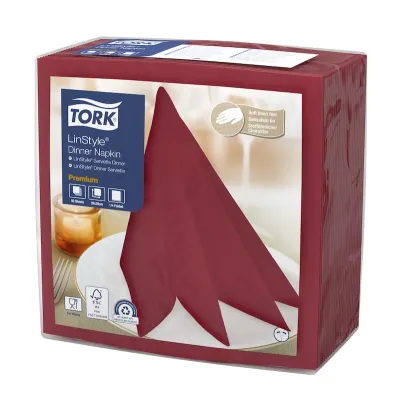 Tovaglioli airlaid Tork Linstyle bordeaux 39x39 - 50 pz