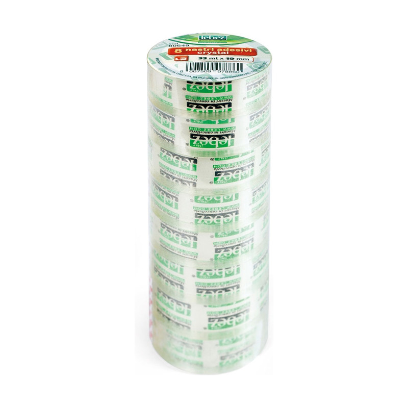 Nastro adesivo trasparente crystal 19 mm x 33 m Lebez - 8 rotoli