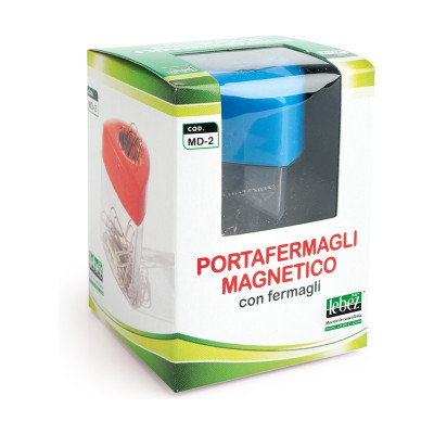 Portafermagli magnetico con 20 fermagli inclusi colori assortiti Lebez