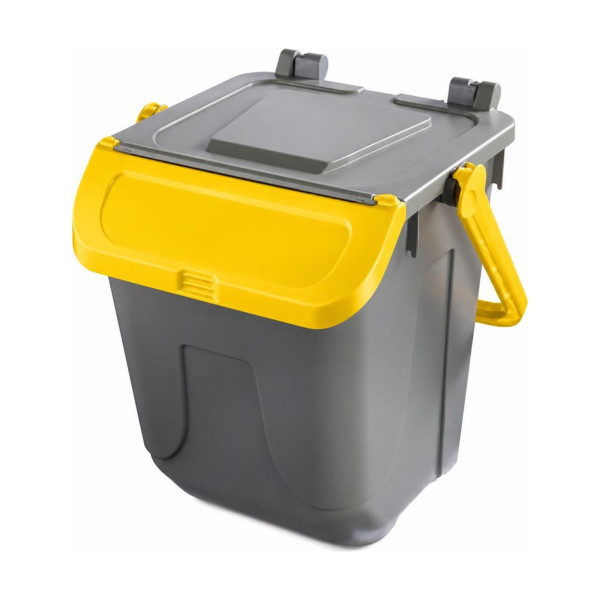 Bidone Ecology 25 litri per raccolta differenziata grigio con sportello colorato Mobil Plastic