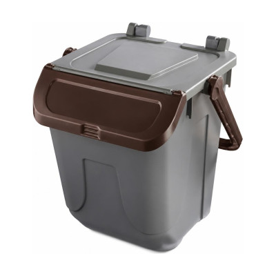 Bidone Ecology 25 litri per raccolta differenziata grigio con sportello colorato Mobil Plastic