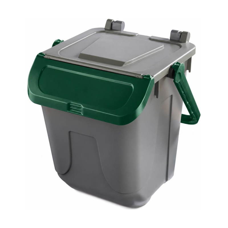 Bidone Ecology 25 litri per raccolta differenziata grigio con sportello colorato Mobil Plastic