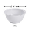 Bol ciotola in polipropilene bianco Ø 13 cm 0,4 litri per cucina e pasticceria Mobil Plastic