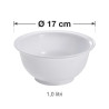 Bol ciotola in polipropilene bianco Ø 17 cm 1,0 litri per cucina e pasticceria Mobil Plastic