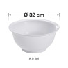 Bol ciotola in polipropilene bianco Ø 32 cm 8,0 litri per cucina e pasticceria Mobil Plastic