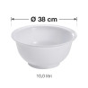 Bol ciotola in polipropilene bianco Ø 38 cm 10,0 litri per cucina e pasticceria Mobil Plastic